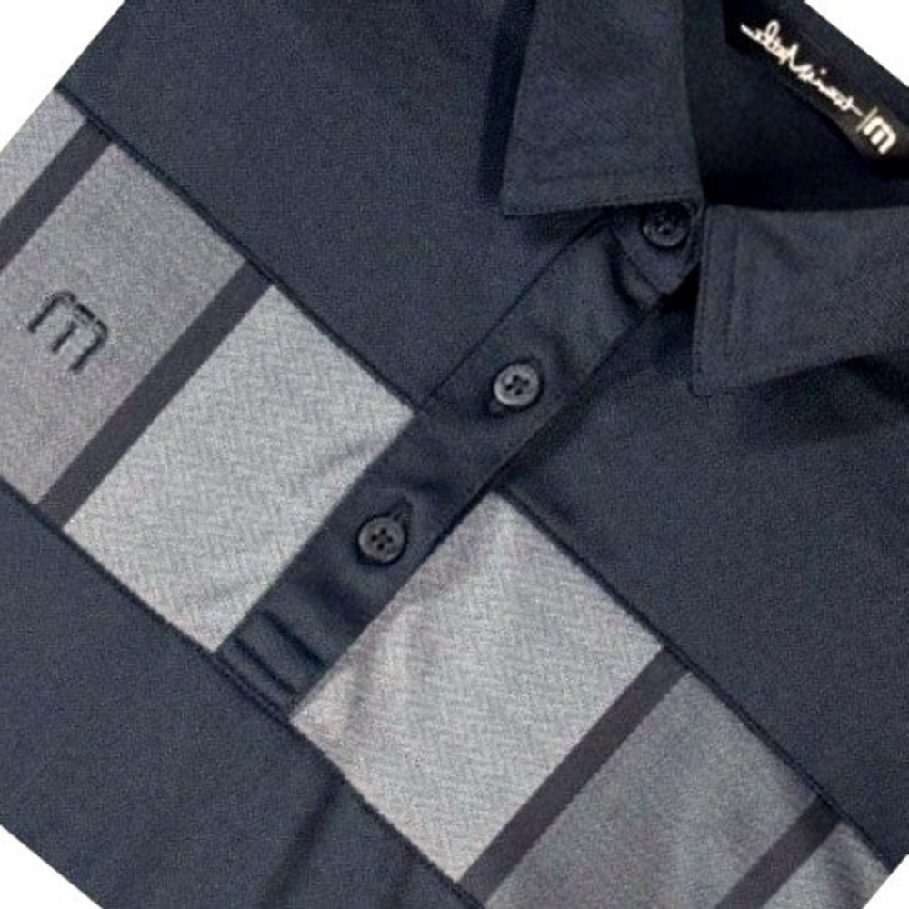 Travis Mathew Golf Polo Shirt Mens Black Medium Athletic Fit Short Sleeve Sporty
